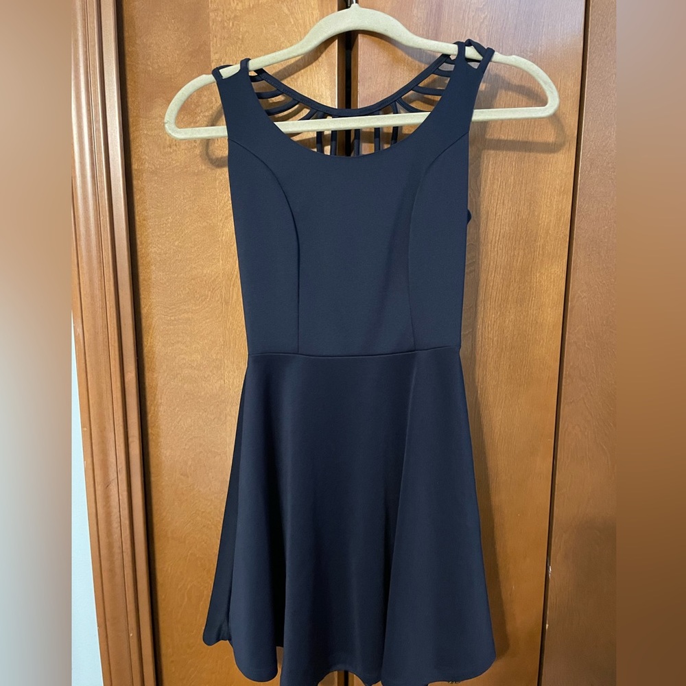 Navy Dress Open Back
